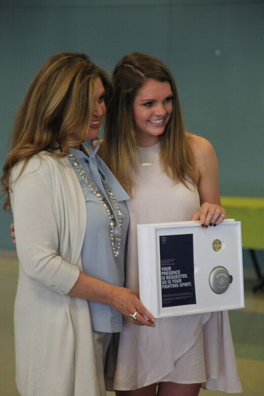 Natasha Kusibab and her mentor, Belinda Kusibab, receive an invitation to attend the 2017 Battles Won Academy at Brentwood High School, Brentwood, Tennessee, on May 9, 2017. Natasha was selected not only for her athletic performance but for outstanding character, academic excellence, and community leadership that reflects the Marine Corps’ values of honor, courage, and commitment. Natasha and her mentor will be able to join other outstanding leaders in Washington D.C on July 13-17. (U.S. Marine Corps photo by Sgt. Mandaline Hatch)