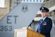 Brig. Gen. Evan Dertien speaks to the crowd after taking command of the 96th Test Wing during the wing’s change of command ceremony at Eglin Air Force Base, Fla., May 31.  The command position is Dertien’s third assignment to Team Eglin.  (U.S. Air Force photo/Samuel King Jr.)