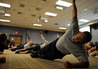 FORT EUSTIS, Va. -- Members of Joint Task Force Civil Support participate in command physical training May 12, 2017. Joint Task Force Civil Support tested its ability to rapidly deploy, set up and operate a forward command post. JTF-CS anticipates, plans, and prepares for Chemical, Biological, Radiological, and Nuclear Defense Support of Civil Authority (CBRN-DSCA) response operations. (Official DOD photo by MC2 Benjamin Liston)