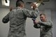 Staff Sgt. William Lamb, 741st Missile Security Forces Squadron tactical response force nuclear advance designated marksman program manager, right, and Airman 1st Class Cristian Hernandez Mendoza, 341st MSFS response force leader, train after being selected to attend Phoenix Raven training May 25, 2017, at Malmstrom Air Force Base, Mont. Three Airmen from Malmstrom have been selected to attend Phoenix Raven training, a first for Air Force Global Strike Command. (U.S. Air Force photo/Airman 1st Class Daniel Brosam)