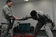 Staff Sgt. Franz Enriquez, 341st Missile Security Forces Squadron defender, and himself a Phoenix Raven, left, and Airman 1st Class Cristian Hernandez Mendoza, 341st MSFS response force leader, train May 25, 2017, at Malmstrom Air Force Base, Mont. Hernandez Mendoza was selected to attend three weeks of training at Joint Base McGuire-Dix-Lakehurst, New Jersey, to become a member of the Phoenix Raven team. (U.S. Air Force photo/Airman 1st Class Daniel Brosam)