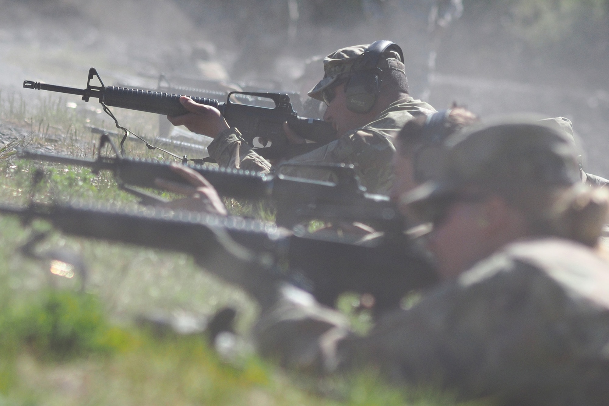 Army 1st Sgt. Emet Maeda, a native of Coachella, Calif., assigned to the 98th Support Maintenance Company, 17th Combat Sustainment Support Battalion, U.S. Army Alaska, conducts known distance marksmanship at Pedneau range on Joint Base Elmendorf-Richardson, Alaska, May 31, 2017.  The SMC is a modular maintenance company that provides field maintenance support on an area basis to units in the form of allied trades support; wheeled vehicle recovery; armament; communications; electronics; special electronic devices; ground support equipment; power generation equipment; utility equipment; and test, measurement, and diagnostic equipment maintenance and quality control.