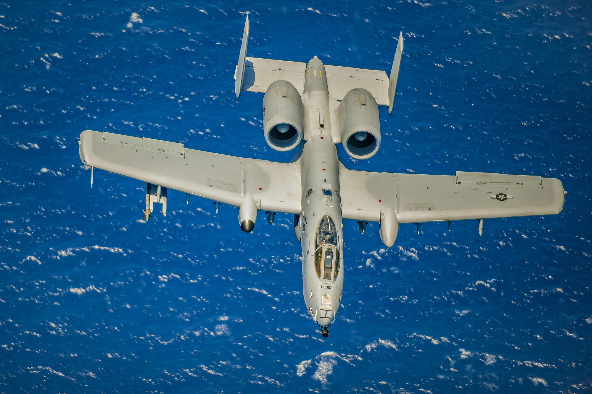 An A-10 Thunderbolt II from the 442nd Fighter Wing, out of Whiteman Air Force Base, Mo., flies over the Atlantic Ocean during the National Salute to America’s Heroes Air and Sea Show media day May 26, 2017, at Miami Beach, Fla. Top tier U.S. military assets  assembled in Miami during Memorial Day weekend to showcase air superiority while honoring those who have made the ultimate sacrifice. The 442nd FW teamed up with two HH-60G Pave Hawks and an HC-130P/N Combat King aircraft from the 920th Rescue Wing and the 129th Rescue Wing  to headline the airshow by demonstrating combat search and rescue capabilities. (U.S. Air Force photo/Staff Sgt. Jared Trimarchi)