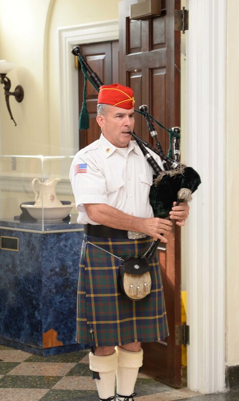 Dan Gillan, retired Marine colonel, marked the opening of the city's annual Law Enforcement Memorial Week Ceremony with musical bagpipes selections during presentation and posting of the colors, and ended the commemoration by playing the hymn, “Amazing Grace.” The event, which was held at Albany State University’s L. Orene Hall, recently, is an annual observance to honor the sacrifices of police officers who died in the line of duty.