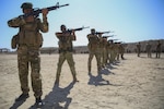Iraqi soldiers with 2nd Battalion, Commando Brigade, Anbar Operations Command, practice their marksmanship skills during training with Task Force Al-Taqaddum, Combined Joint Task Force – Operation Inherent Resolve, in Iraq, April 17, 2017. This training is part of the overall CJTF-OIR building partner capacity mission by training and improving the capability of partnered forces fighting ISIS. CJTF-OIR is the global Coalition to defeat ISIS in Iraq and Syria. (U.S. Marine Corps photo by Cpl. Shellie Hall)