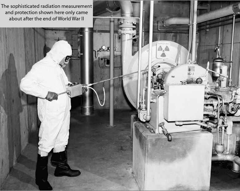 Orville F. Hill, a nuclear chemist and the grandfather of U.S. Air Force Col. Aeneas Gooding, conducts radiation measurements at a research facility in New Mexico.