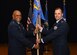 Col. David Kelley accepts the 576th Flight Test Squadron flag from Maj. Gen. Anthony Cotton, 20th Air Force commander, during a change-of-command ceremony at Vandenberg Air Force Base, Calif., June 1, 2017. In support of the 'deter and assure' mission, the 576th FLTS determines the effectiveness and accuracy of the ICBM force by planning, preparing and conducting ICBM ground and flight tests. (U.S. Air Force photo)