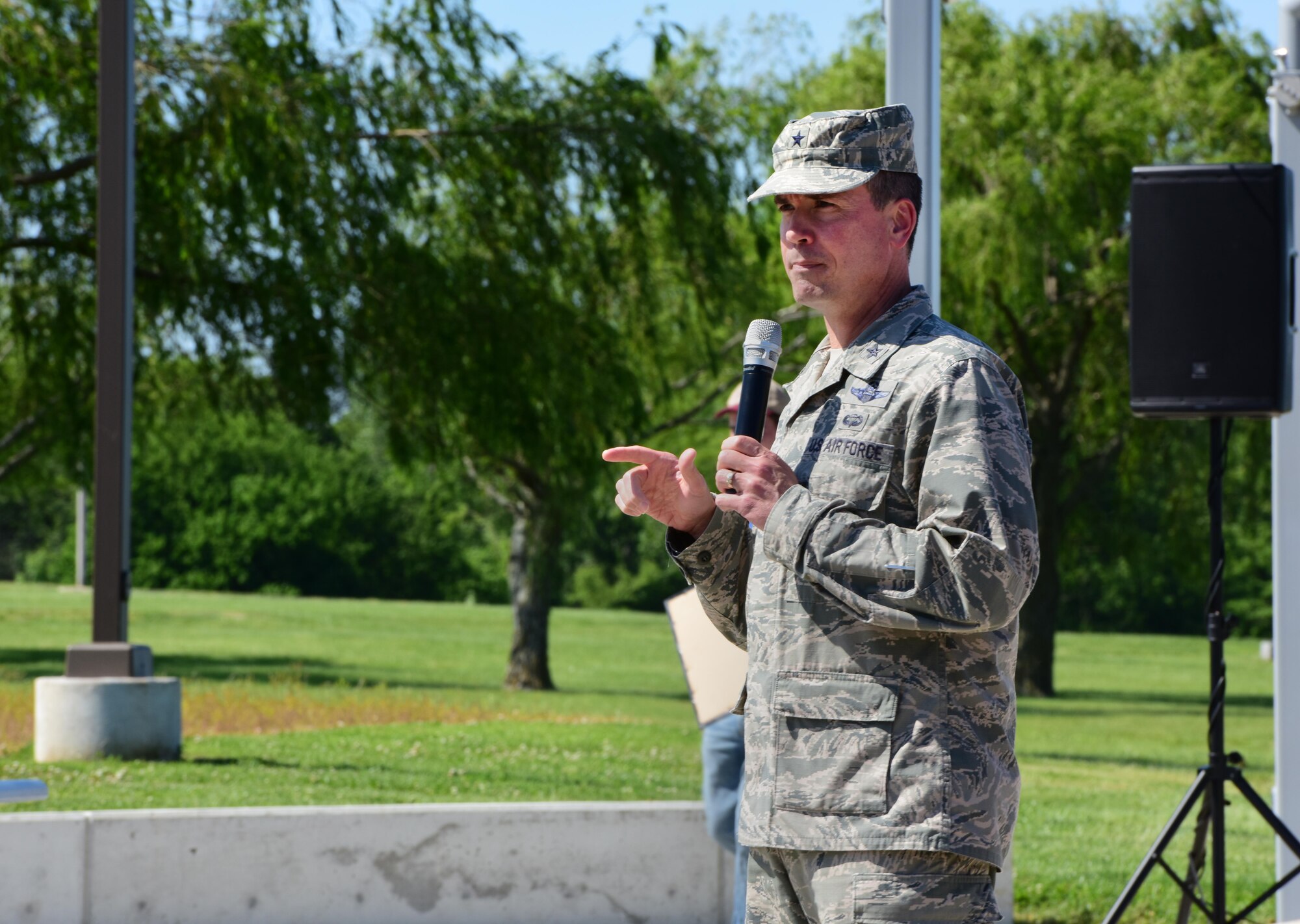 Members of Team Whiteman attend a deployment party at Ike Skelton Park at Whiteman Air Force Base, Mo., May 25, 2017, as part of the Air Force Global Strike Command Year of the Family initiative. The party celebrated Airmen who have recently returned, as well as those leaving soon with prizes, games, face painting and more. (U.S. Air Force photo by Airman Michaela R. Slanchik)