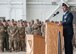 Col. Stewart Hammons, 27th Special Operations Wing commander, speaks to Airmen during the 27th Special Operations Wing change of command ceremony, June 2, 2017 at Cannon Air Force Base, New Mexico. Hammons took command from outgoing commander, Col. Ben Maitre. (U.S. Air Force photo by Tech Sgt. Eboni Reams)