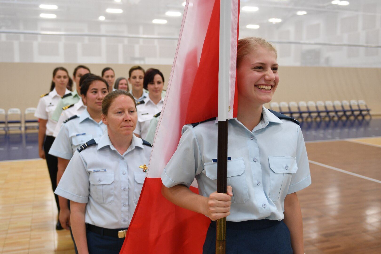 170603-N-UK306-025 JACKSONVILLE, Fla. (June 3, 2017)  Compeititors ftom Team Canada take part in the opening ceremony of the Conseil International du Sport Militaire (CISM) World Military Women's Volleyball Championship at Naval Station Mayport.  Teams from the United States, Canada, China, Germany and The Netherlands will compete June 4-9, while promoting peace activities and solidarity among athletes. (U.S. Navy photo by Mass Communication Specialist 2nd Class Timothy Schumaker/Released)