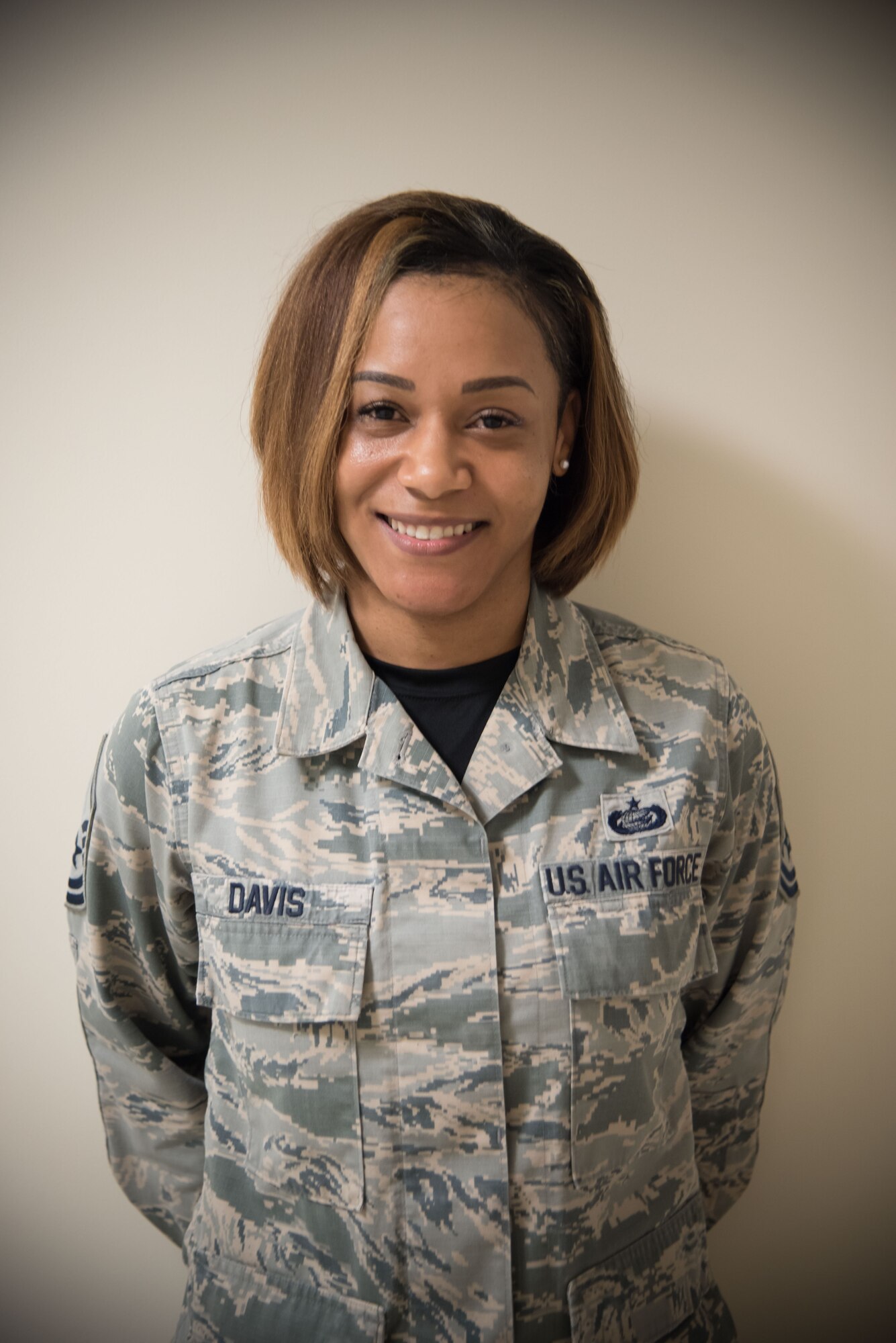 Master Sgt. Sierra Davis, 403rd Wing Yellow Ribbon Program coordinator, poses for a photo after being named senior noncomissioned officer of the quarter June 2, 2017 at Keesler Air Force Base, Mississippi. (U.S. Air Force photo/Maj. Marnee A.C. Losurdo)