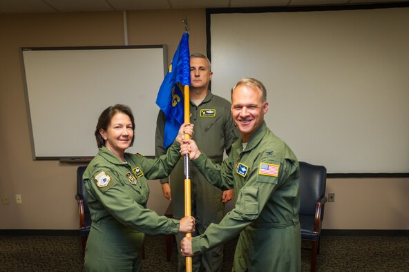 Col. Stephen L. Lanier assumes command of the 315th Operations Group June 3, 2017 at Joint Base Charleston, South Carolina. Col. Jeanine McAnaney, 315th Airlift Wing vice commander, presided over the assumption of command. Lanier was most recently the director of safety for Headquarters, Air Force Reserve Command, Robins Air Force Base, Georgia. (U.S. Air Force Photo by Master Sgt. Shane Ellis)