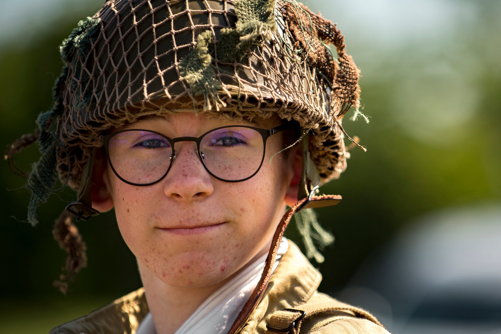 Allan Dennebouy, a French teen, wears a military uniform to honor World War II service members during a D-Day remembrance ceremony at the United States Army Air Forces Transport Memorial in Picauville, France, June 1, 2017. Thousands of locals attend commemoration events leading up to June 6, the 73rd anniversary of the largest multinational amphibious landing and operational military airdrop in history. U.S. participation highlights the U.S.' steadfast commitment to European allies and partners. Overall, approximately 400 U.S. service members from units in Europe and the U.S. are participating in ceremonial D-Day 73 events from May 31-June 7, 2017. (U.S. Air Force photo by Senior Airman Devin Boyer)