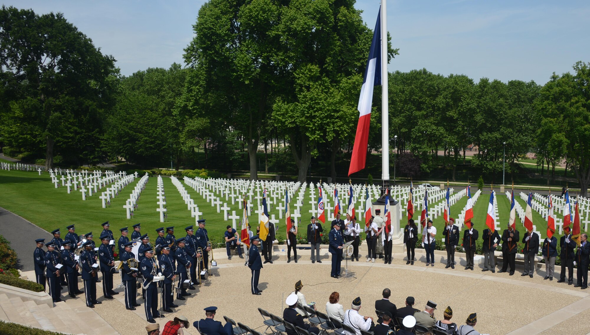 U.S. Air Force Gen Tod D. Wolters, U.S. Air Forces in Europe - Air Forces Africa
commander, speaks at a Memorial Day ceremony at Suresnes American Cemetery, Suresnes,
France, May 28, 2017. This Memorial Day is especially signifcant because 2017 marks the
centennial of United States’ entry into the First World War. (U.S. Air Force photo by Capt. Ben
Sowers/Released)