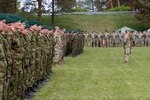 Pennsylvania National Guard members at the conclusion of Saber Knight, a command post exercise in Estonia from May 27 to June 4. 