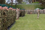 Pennsylvania National Guard members at the conclusion of Saber Knight, a command post exercise in Estonia from May 27 to June 4. 