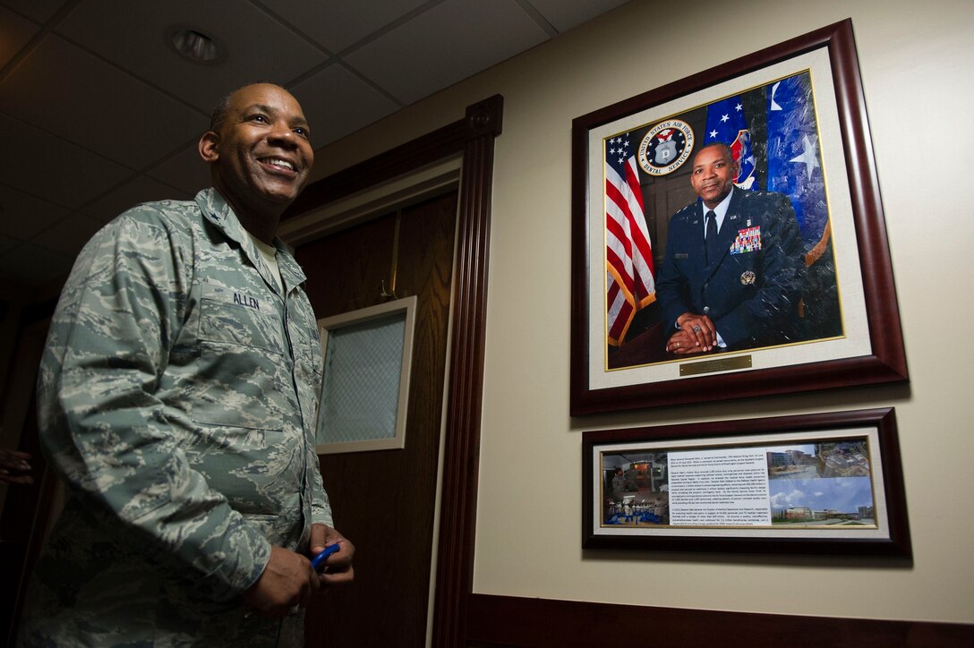 Maj. Gen. Roosevelt Allen Jr. unveils his portrait as former 79th Medical Wing Commander on Joint Base Andrews June 2, 2017. (Photo by Senior Master Sgt. Adrian Cadiz)(Released) 