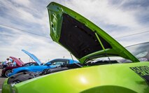 Many Mustang cars were on display during the Eglin Connects event at Eglin Air Force Base, Fla., June 2.  The event to help promote resiliency featured information booths, sporting events and a car show.  (U.S. Air Force photo/Samuel King Jr.)