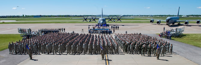 The 914th Airlift Wing was re-designated as an air refueling wing during a special ceremony held June 3, 2017 at the Niagara Falls Air Reserve Station, N.Y. This ceremony marked the transition for the wing from the C-130 Hercules to the KC-135 Stratotanker.  (U.S. Air Force photo by Tech. Sgt. Stephanie Sawyer)