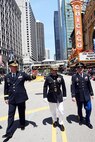 U.S. Army Reserve Brig. Gen. Frederick R. Maiocco Jr. (left) Commanding General, 85th Support Command, and Command Sgt. Maj. Vernon Perry III (right) Command Sergeant Major, 85th Support Command walk down State Street during the City of Chicago’s Memorial Day parade, May 27, 2017. This was Maiocco’s third and final time participating in Chicago’s Memorial Day observance before he moves onto his next duty assignment. 
(U.S. Army photo by Sgt. Aaron Berogan/Released)