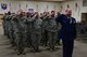 Airmen of the 307th Security Forces Squadron render the first salute to their new commander, Capt. Joel Brown, during an assumption of command ceremony on Barksdale Air Force Base, La., June 4, 2017. The Reserve Citizen Airmen of the squadron are trained to protect, defend and fight. (U.S. Air Force photo by Master Sgt. Dachelle Melville/Released)