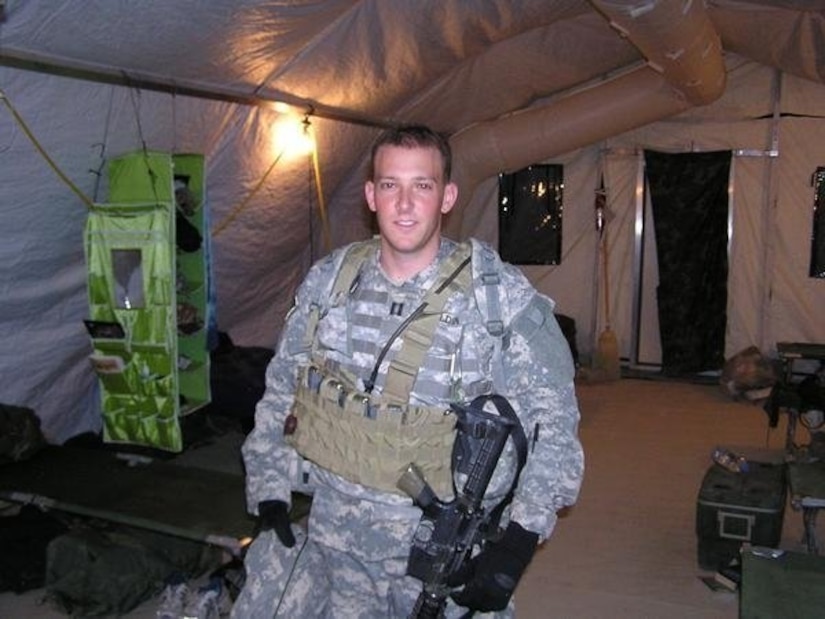 Cpt. Lee Zeldin poses for a photo during a 2006 deployment to Iraq.  Zeldin, now a major in the Army Reserve, is also a U.S. Congressman for New York. (courtesy photo)