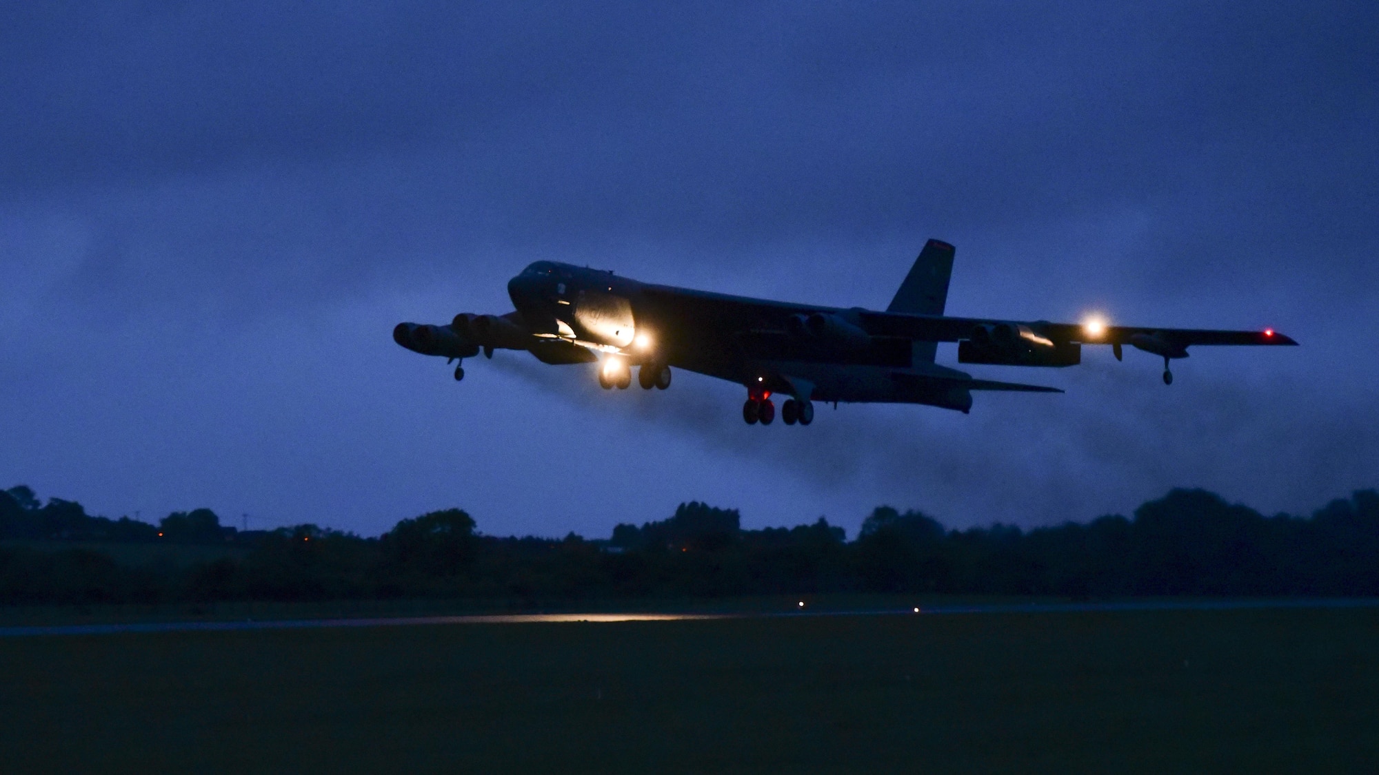 A B-52H Stratofortress from Barksdale Air Force Base, La., lifts off the runway at RAF Fairford, U.K., June 6, 2017. Crew members aboard B-52s will participate in BALTOPS, an annual, multinational, maritime-focused exercise involving NATO allies and partner nations. BALTOPS provides bomber crews with opportunities to integrate capabilities with regional partners and is part of the United States’ commitment to supporting global security. (U.S. Air Force photo by Airman 1st Class Randahl J. Jenson)