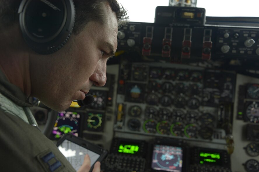 Capt. Chris Carr, 351st Air Refueling Squadron pilot, conducts a pre-flight check on a KC-135R Stratotanker during BALTOPS exercise at Powidz Air Base, Poland, June 6, 2017. BALTOPS is an annually recurring multinational
exercise designed to enhance flexibility and interoperability, as well as demonstrate resolve of allied and partner forces to defend the Baltic region. Participating nations include Belgium, Denmark, Estonia, Finland, France, Germany, Latvia, Lithuania, the Netherlands, Norway, Poland, Sweden, the United Kingdom, and the United States. (U.S. Air Force photo by Staff Sgt. Jonathan Snyder)