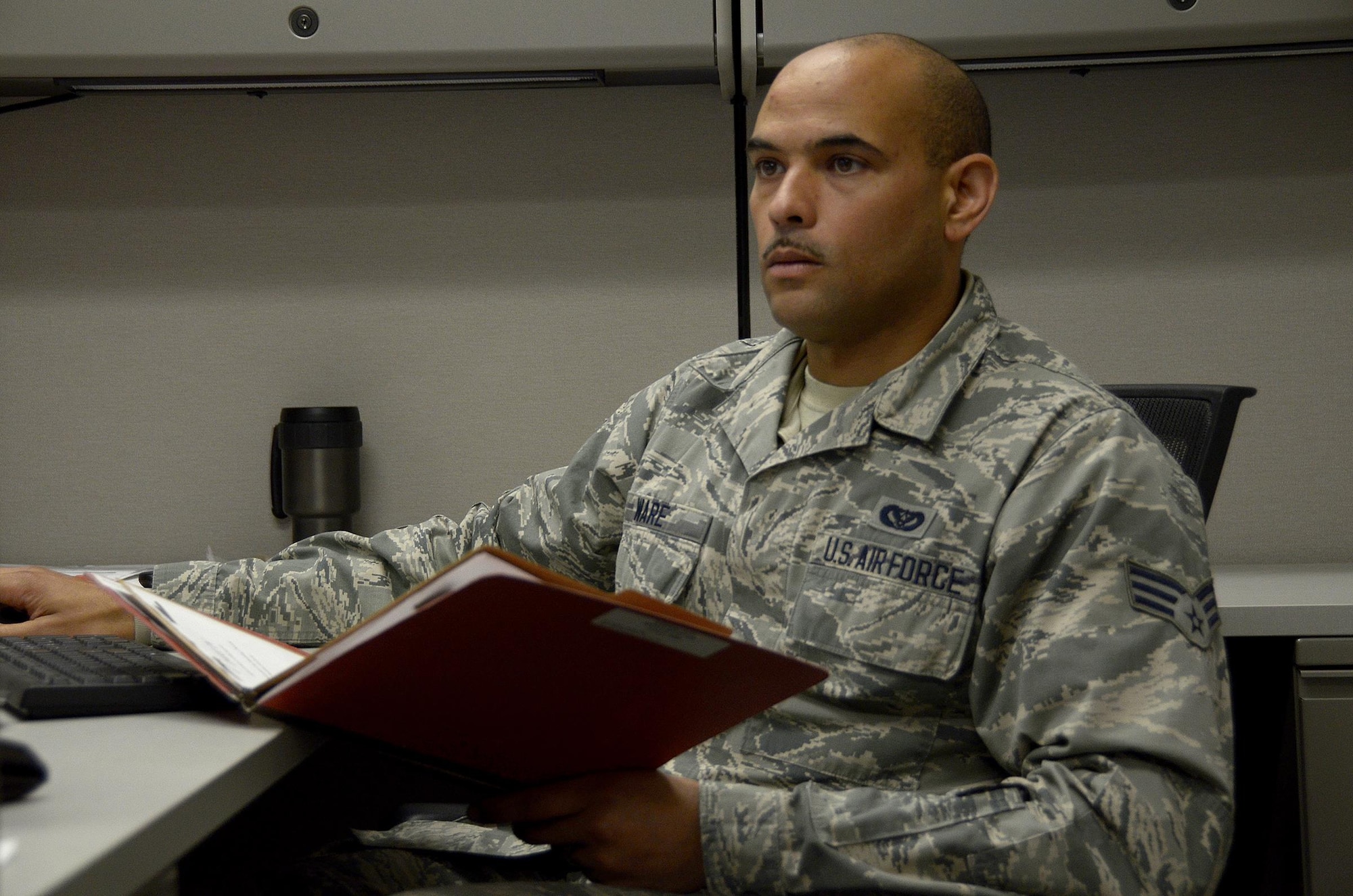 Senior Airman Jason Ware, 445th Civil Engineer Squadron operations management journeyman, is the 445th Airlift Wing June 2017 Spotlight Performer. (U.S. Air Force photo/Staff Sgt. Joel McCullough)