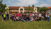 COLOMBO, Sri Lanka (March 28, 2017) U.S. Marines and Sailors with the Makin Island Amphibious Ready Group/11th Marine Expeditionary Unit (MEU), pose for a photograph alongside volunteers with U.S. Embassy Colombo, following a community relations project held at the Ratmalana School for the Deaf and Blind, as part of a theater security cooperation engagement, March 28. Over the course of the engagement, Marines with the 11th MEU, alongside Marines and Sailors with the Sri Lankan Navy will take part in basic military tactics exercises, humanitarian assistance and disaster relief training, and community relations projects. (U.S. Marine Corps photo by Cpl. Devan K. Gowans)