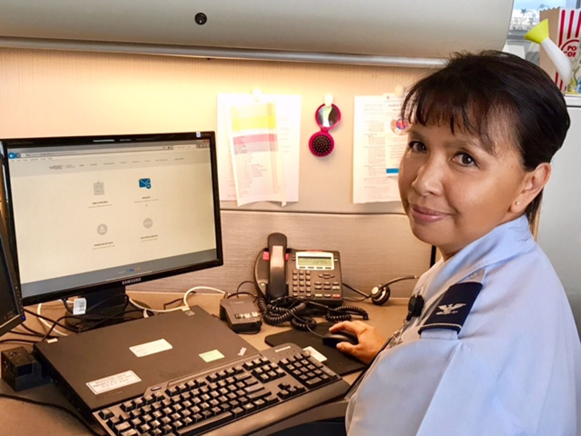 Col. Maria Marcangelo, chief of the Clinical Operations Division at the Air Force Medical Operations Agency, and a cancer survivor. Marcangelo attributes the TRICARE Online Patient Portal Secure Messaging system with helping her stay connected with her primary care team before, during and after her cancer treatment.
