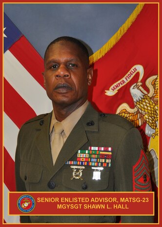 Master Gunnery Sergeant Shawn Hall, Senior Enlisted Advisor, Marine Aviation Training Support Group 23 NAS Pensacola, Pensacola, FL
