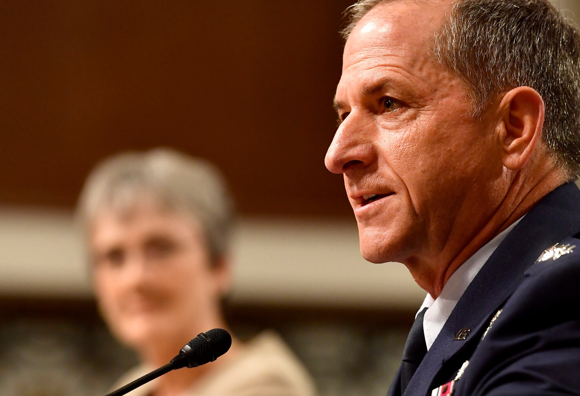 Air Force Chief of Staff Gen. David Goldfein testifies before the Senate Armed Services Committee June 6, 2017, in Washington, D.C.  The top leaders gave their testimony on the posture of the Department of the Air Force in review of the Defense Authorization Request for Fiscal Year 2018 and the Future Years' Defense Program. (U.S. Air Force photo/Scott M. Ash)