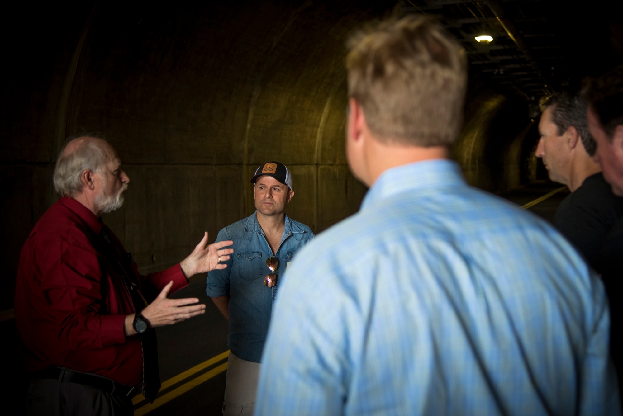 CHEYENNE MOUNTAIN AIR FORCE STATION, Colo. – Steve Lemme, actor and comedian, visits Airmen and tours the complex of Cheyenne Mountain Air Force Station, Colo., June 2, 2017. Lemme is best known for his role as ‘Mac’ in the movie Super Troopers. (U.S. Air Force photo by Senior Airman Dennis Hoffman)