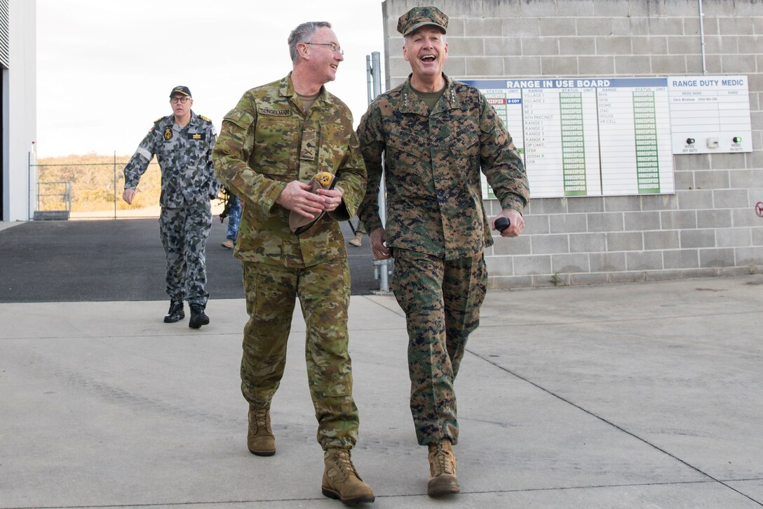 Marine Corps Gen. Joe Dunford, chairman of the Joint Chiefs of Staff, tours Holsworthy Barracks near Sydney, June 6, 2017. DoD photo by Navy Petty Officer 2nd Class Dominique A. Pineiro