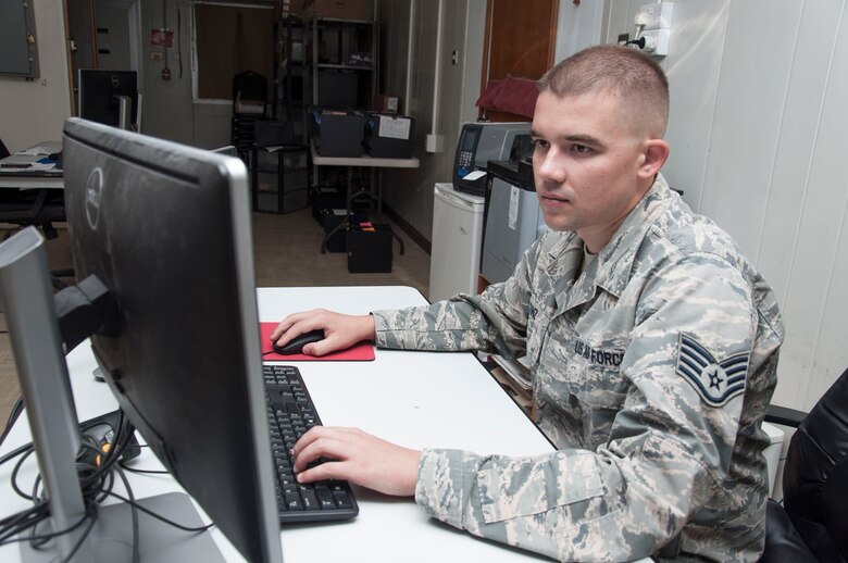 This week’s Rock Solid Warrior is Staff Sgt. Dylan Kunz, a 386th Expeditionary Communications Squadron Detachment 1 NCOIC, deployed from Mountain Home AFB, Idaho. The Rock Solid Warrior program is a way to recognize and spotlight the Airmen of the 386th Air Expeditionary Wing for their positive impact and commitment to the mission. (U.S. Air Force photo/ Master Sgt. Eric Sharman)