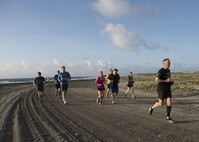 Marine Corps Gen. Joseph F. Dunford Jr., chairman of the Joint Chiefs of Staff, goes on a historic running tour of the World War II Memorials on Wake Island, June 6, 2017. 