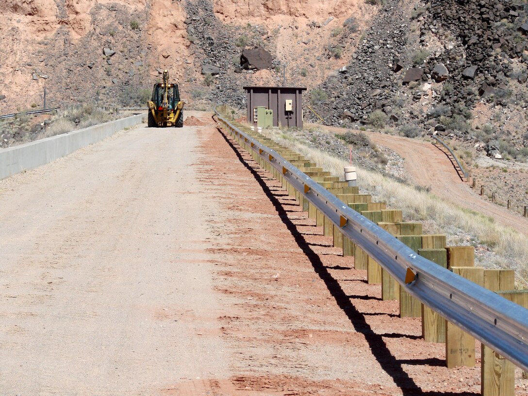 JEMEZ DAM, N.M. – The guardrail posts along the Jemez Dam access road were replaced to meet N.M. Dept. of Transportation guidelines.

