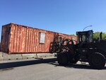 A 40-foot container joins many other new items received at Misawa, Japan, after some spring cleaning and reorganizing made room. 