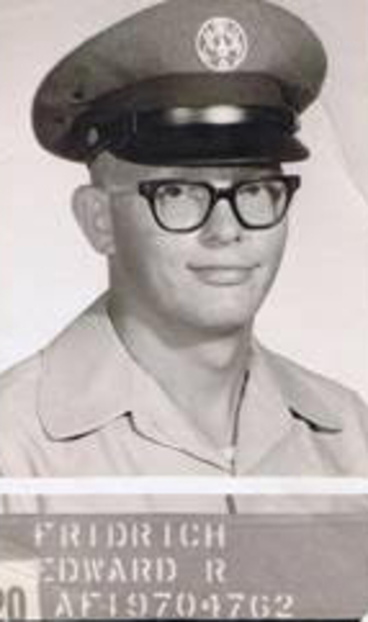 Pictured is Edward “Fred” Fridrich when he joined the Air Force in 1961.