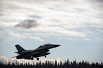 In this file photo, a South Korea air force KF-16 Fighting Falcon takes off during Red Flag-Alaska (RF-A) 15-1 at Eielson Air Force Base, Alaska, Oct. 9, 2014. RF-A is a Pacific Air Forces field training exercise designed to integrate airpower and practice joint offensive counter-air, interdiction, and close air support in a simulated combat environment.