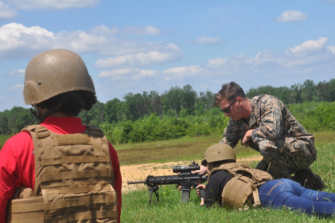 A spouse at the live fire exercise. Many of the Marine spouses attending said that this experience was their favorite of the day.