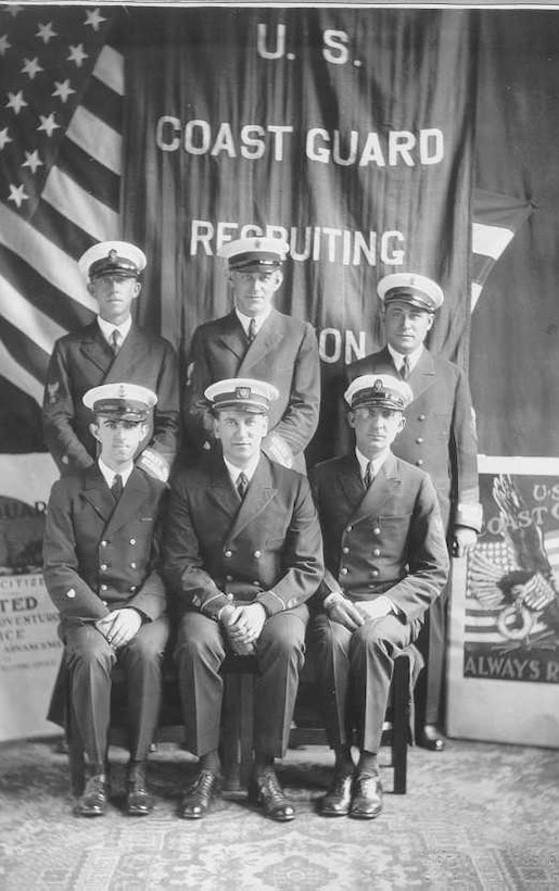 Recruiting Force, Cincinnati, Ohio, 1928, blue dress uniform.  
