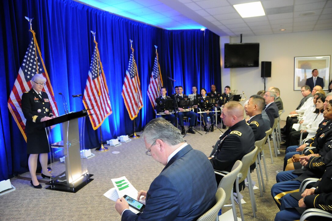 Maj. Gen. Mary Link, commanding general for Army Reserve Medical Command, communicated the importance of partnerships to help meet the Army Reserve’s demand for a constant state of readiness during the Operation Hackensack SMART Partnership Ceremony held at Hackensack University Medical Center on Jun. 5.

Operation Hackensack S.M.A.R.T. (Strategic Medical Asset Readiness Training) is an innovative, first-of-its-kind partnership which focuses on high-quality, individualized specialty medical training for service members to improve their knowledge, skillets and increase soldier readiness.  Soldiers will partner with their civilian counterparts at Hackensack University Medical Center for 14 days of immersion training utilizing cutting-edge technology, at no additional cost to the government. This innovative relationship will contribute to superior readiness and in-depth training within the medical ranks. It will also provide critical knowledge sharing between military and civilian medical professionals about best practices, techniques and procedures to ensure military service members are trained to use the most current technology in today’s rapidly changing health care landscape.