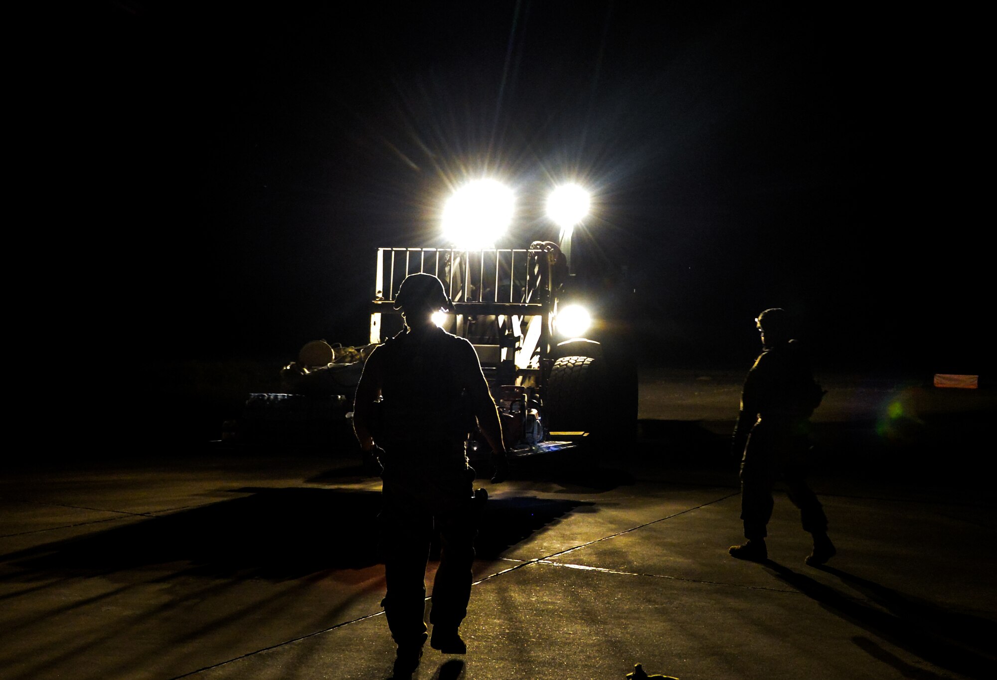 Members of the 1st Expeditionary Civil Engineer Group assemble supplies before repairing the flightline at Qayyarah West Airfield May 16, 2017. Qayyarah West is an airfield in northern Iraq’s Ninawa Province and serves as the logistical hub and strategic launching pad resupplying the frontlines in an attempt to recapture Mosul. (U.S. Air Force photo by Staff Sgt. Michael Battles)