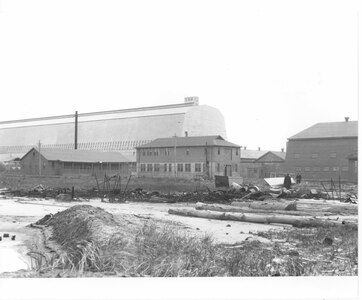 Air Station Cape May, New Jersey
No caption/date/photo number; photographer unknown.  A view of the airship hangar, photo probably dated in the mid-1930s.