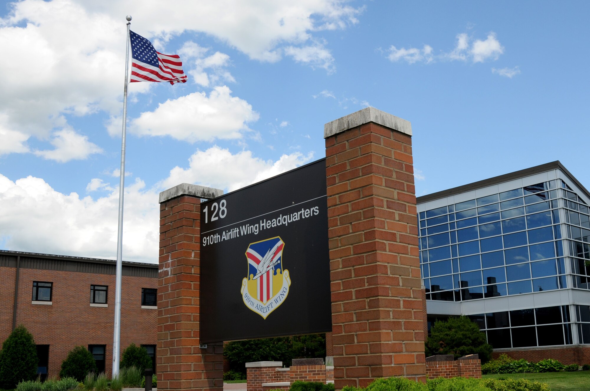 The Youngstown Air Reserve Station headquarters building, constructed in 1998, houses the Commander’s office, Public Affairs, Finance and several other support functions. (U.S. Air Force photo/Senior Airman Joshua Kincaid)