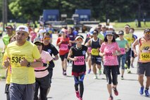 Runners participate in the 5K Race during the 33rd Annual Yokota Striders Ekiden at Yokota Air Base, Japan, June 4, 2017. The races, which consisted of a 2K Kids Run, 2K Family Run, 5K Race and the main Ekiden Race event, promoted friendship and physical fitness. (U.S. Air Force photo by Machiko Arita)
