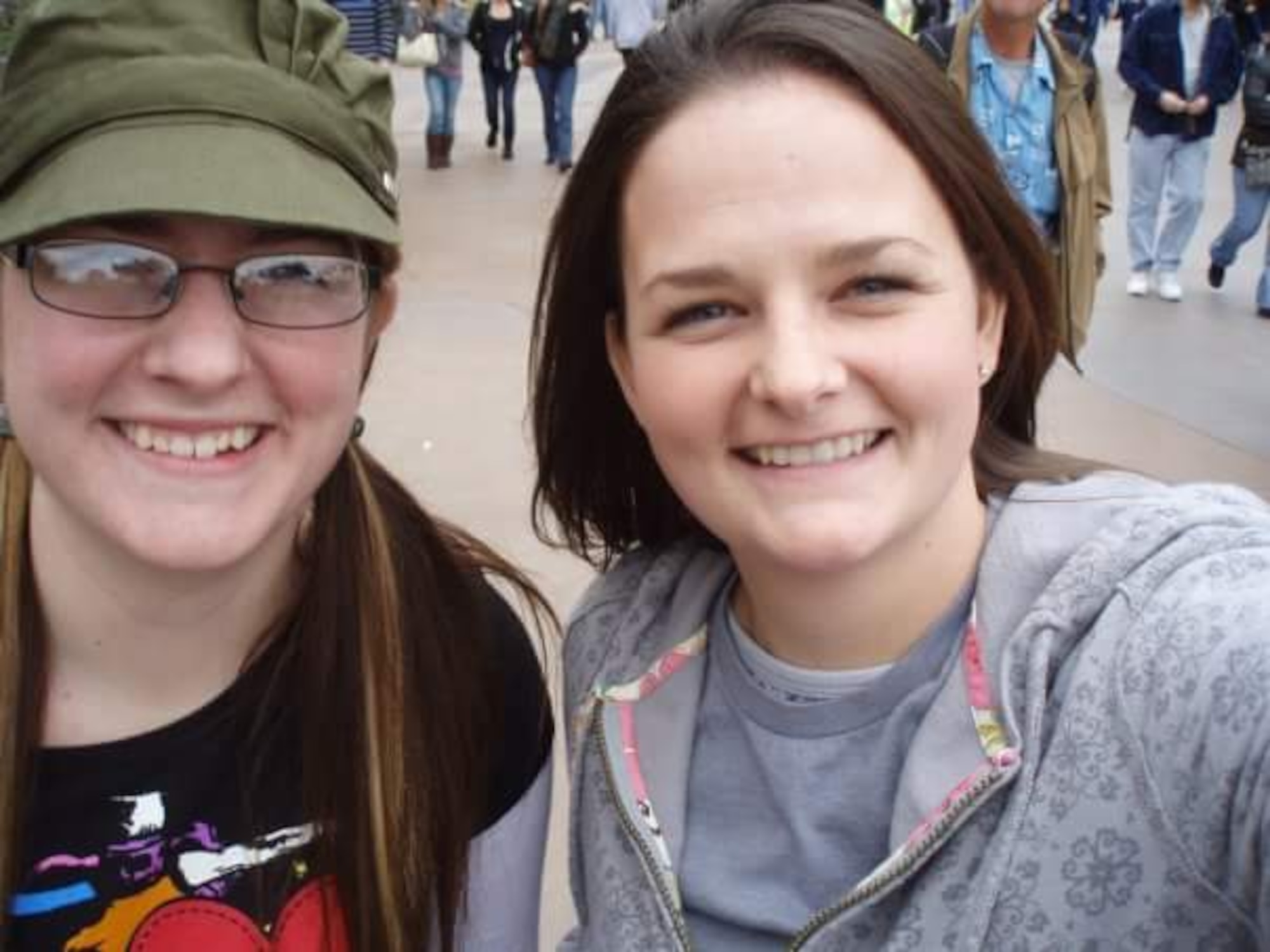 U.S. Air Force Airman 1st Class Kelly Coats, a 35th Operations Support Squadron airfield manager, takes a selfie with her sister, Kristy, several years ago in Glendale, Arizona. Coats joined the Air Force because she wanted to be just like her sister. Kristy is eight years older than Coats and has four children but always claims Coats as one of her own. Whenever she needs someone to talk to, Kristy is Coats’ first resource and lends to her overall resiliency as a warfighter and member of Team Misawa. (Courtesy photo by Kelly Coats)