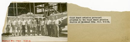 Aviation Station Morehead City, North Carolina
Original caption: "Coast Guard aviation personnel attached to the Coast Guard Aviation Station at Morehead City, N.C.  8-1-21."
Station commissioned in 24 March 1920, disestablished 1 July  1922



